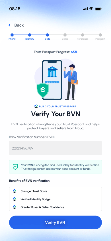 Verify your BVN in TrustBridge